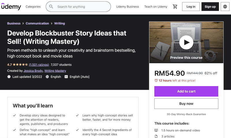Blockbuster Story ideas Online Writing Course Homepage