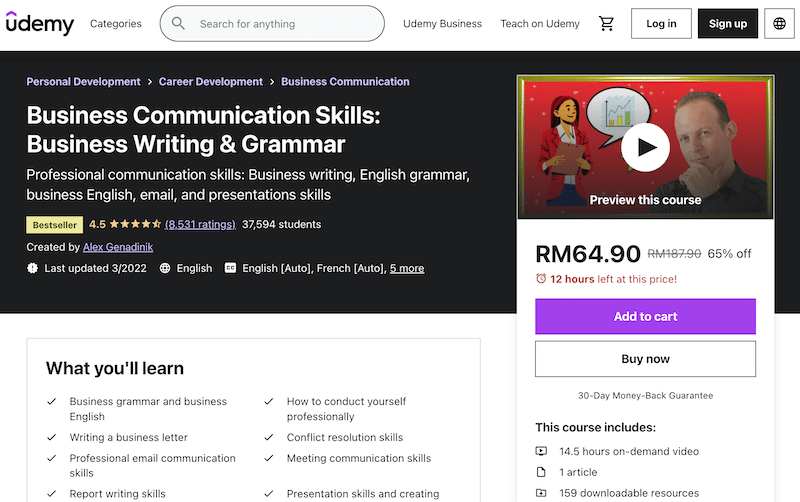 Business Communication Skills Writing Course Homepage
