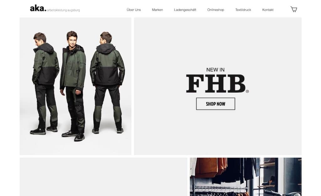 Website Made With Wix Example: Aka Online Clothing Store