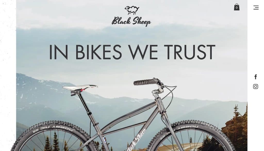 Example Wix Website: Black Sheep Bicycles