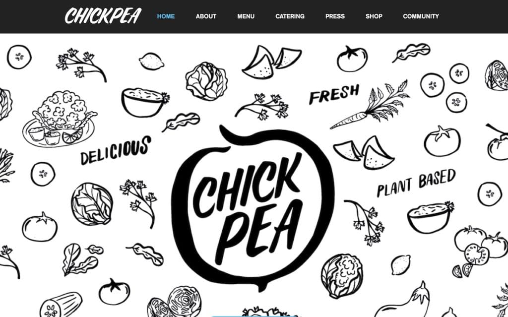 Website Made With Wix Example: Chickpea Restaurant