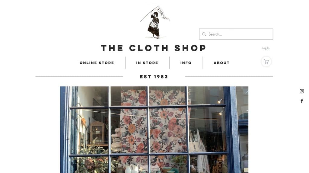 Example Wix Retail Store Website: The Cloth Shop