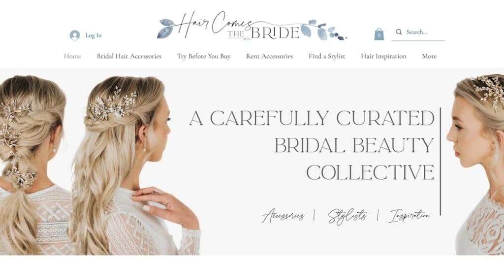 Website Made With Wix Example: Hair Comes The Bride 