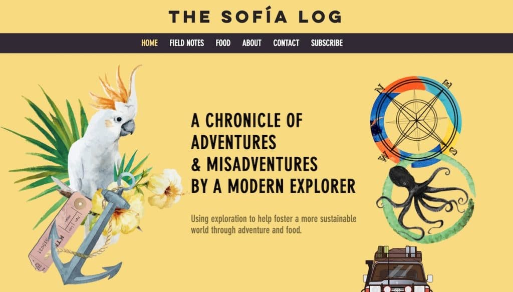 Example Travel Website Made With Wix: The Sofia Log