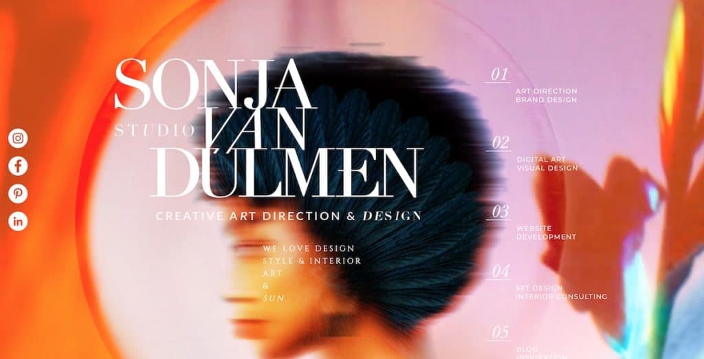 Website Made With Wix Example: Art Designer Sonja van Dulmen