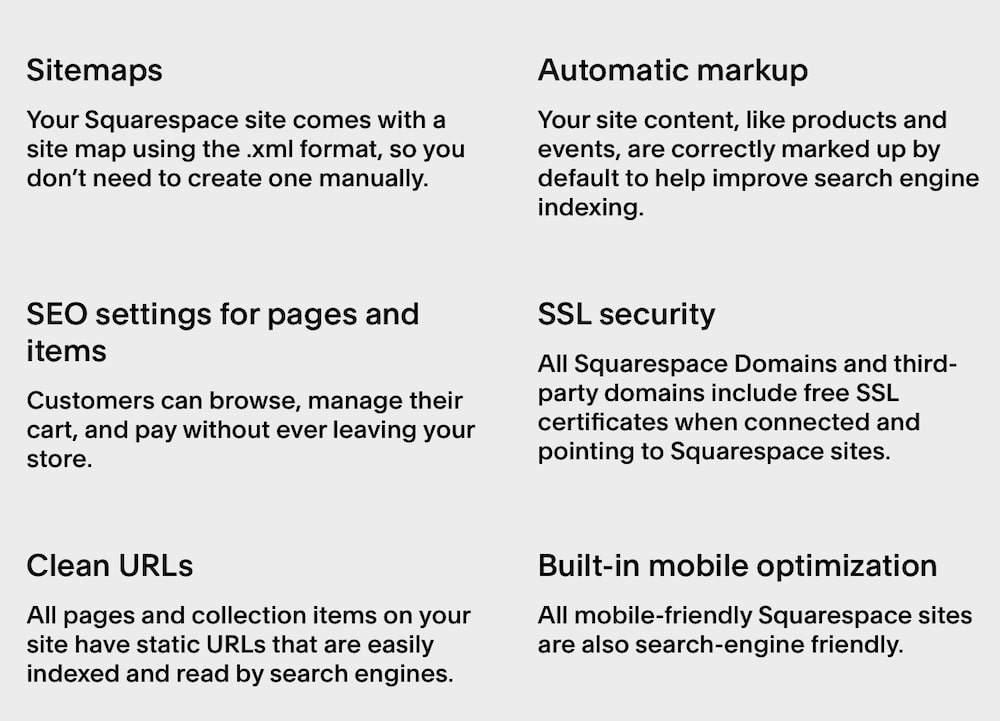 Squarespace SEO Features