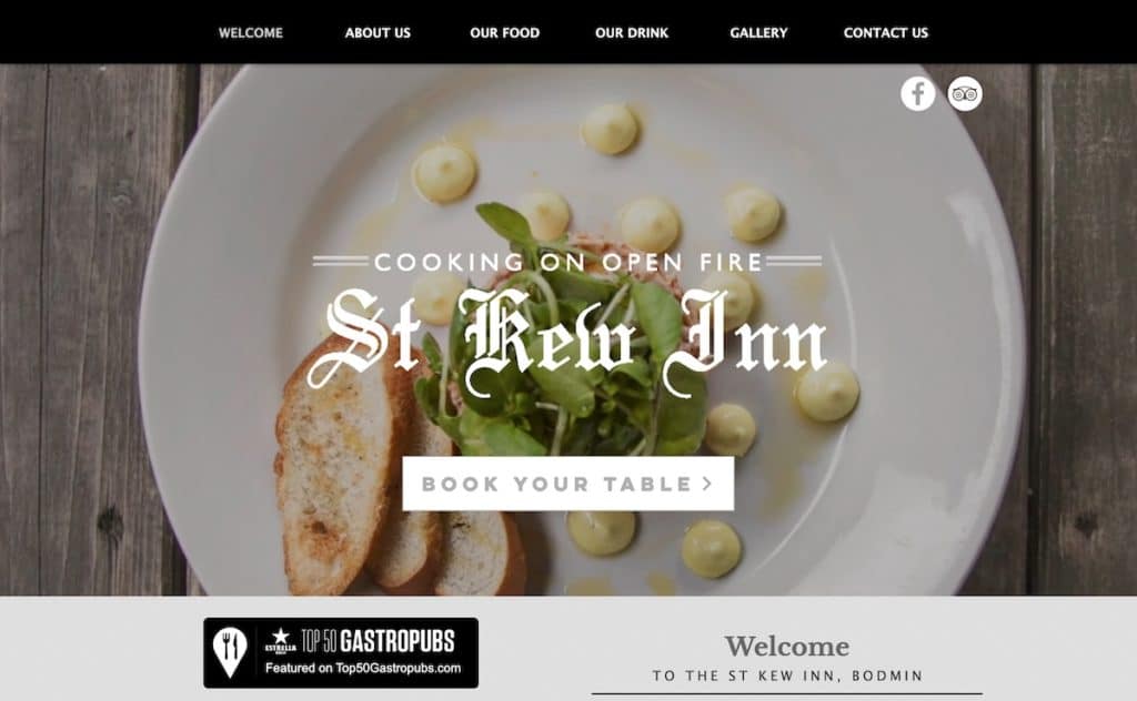 Restaurant Website: St. Kew Inn