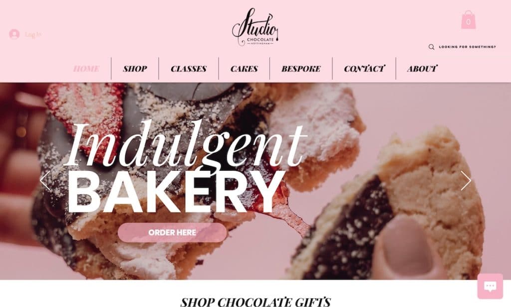 Website Made With Wix Example: Studio Chocolate