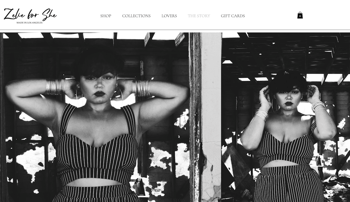 Website Made With Wix Example Zelie For She Ecommerce Store