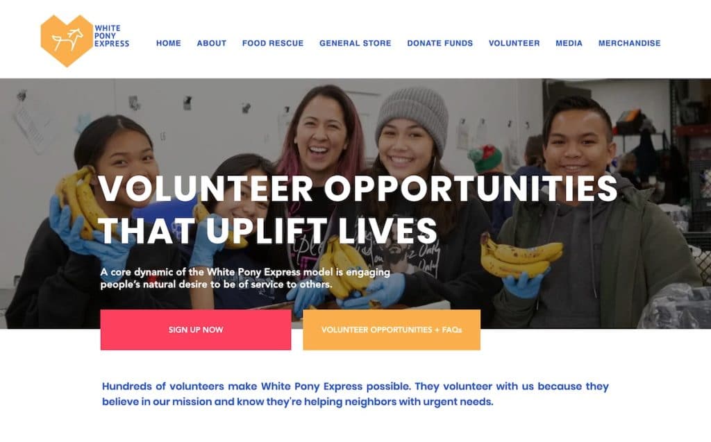 Charity Website Made With Wix: White Pony Express