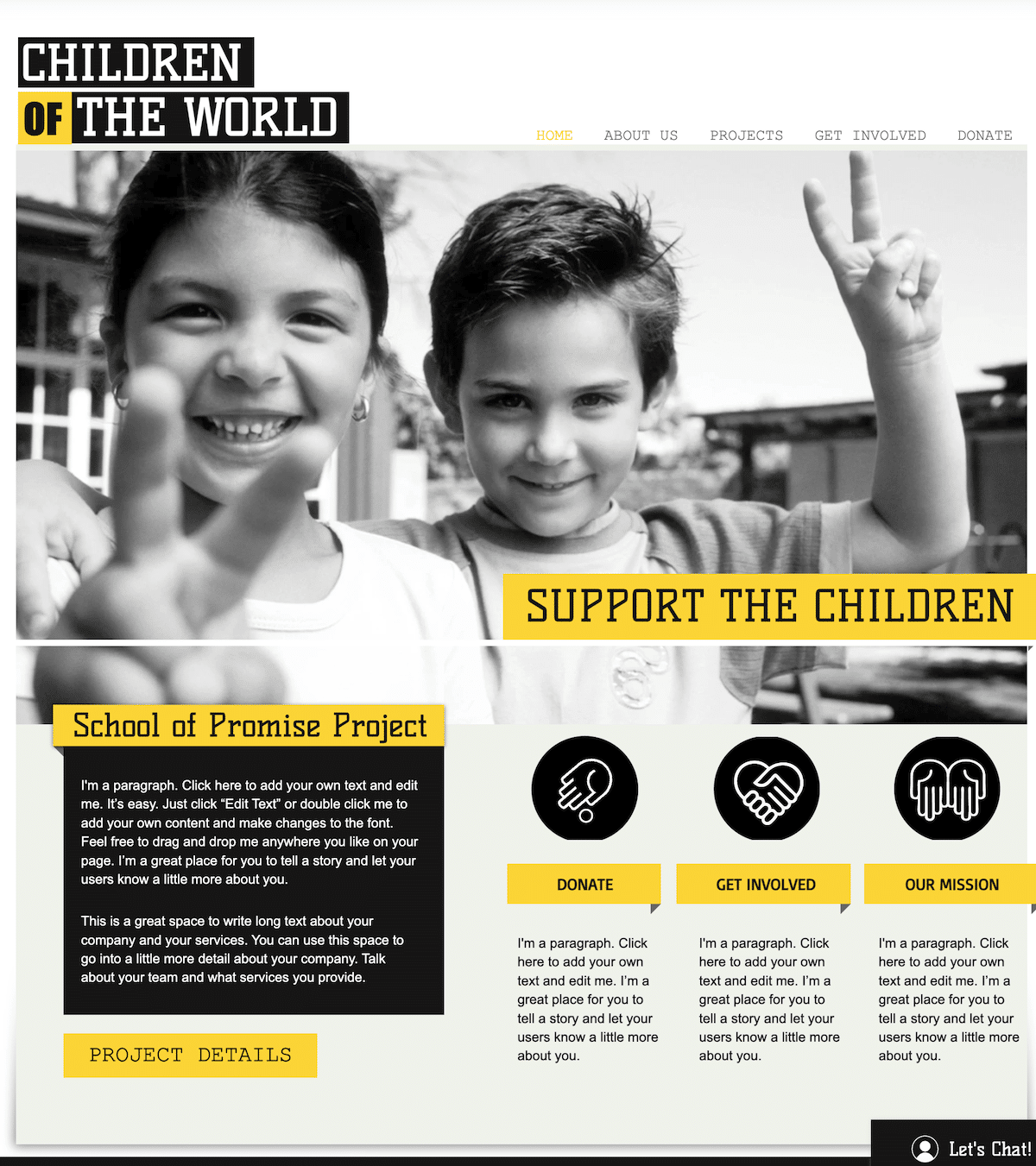 Wix Children Non-Profit Charity Website Template