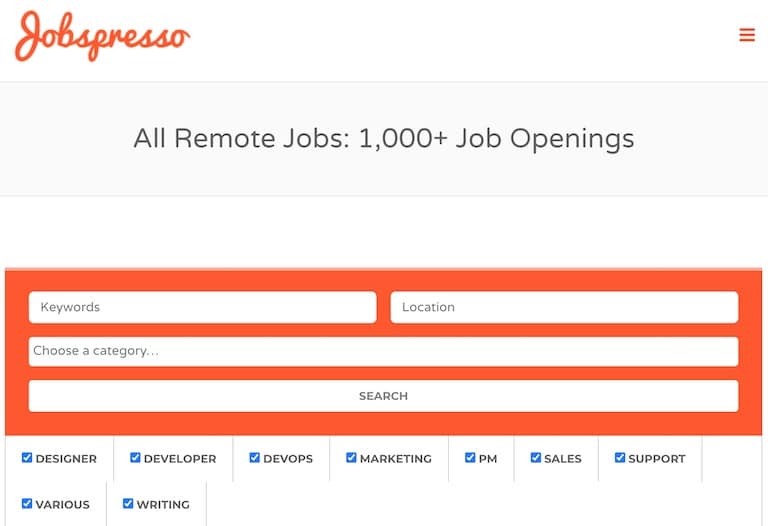 Jobspresso remote jobs